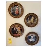 ASSORTED HANGING FRAMED DECORATIVE PLATES