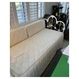 CREAM METAL TRUNDLE DAY BED WITH MATTRESS