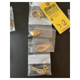 ASSORTED GOLD TONE JEWELRY - 1- BRACELET / 3- PINS