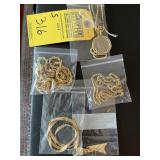 ASSORTED GOLD TONE JEWELRY - 3- CHAINS / 1- CHAIN