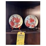 SMALL FLOWER DECORATIVE PLATES ON EASELS