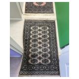 BLUE, BEIGE & BLACK ORIENTAL RUG - COUNTRY OF ORIG