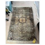 TAN & BLACK ORIENTAL RUG - COUNTRY OF ORIGIN TURKE