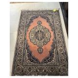 PINK & BLACK ORIENTAL RUG - COUNTRY OF ORIGIN TURK