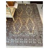 BURGUNDY, PINK & GREEN ORIENTAL RUG - COUNTRY OF O