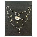 TRIPLE NECKLACE WITH BUTTERFLIES - 28