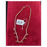 GOLD COLOR & RHINESTONE NECKLACE - 18
