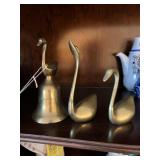 ASSORTED BRASS DUCKS (1- BELL ALSO)