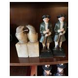 SETS BOOK ENDS - STONE BIRDS / METAL MILITIA MEN