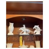 ASSORTED PORCELAIN DECOR - OWL / HORSE / DOLPHIN