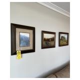 ASSORTED FRAMED & MATTED ARTWORK - CABIN / WOODS
