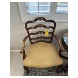 ANTIQUE CHAIRS WITH GOLD FABRIC (SOME LIGHT STAINI