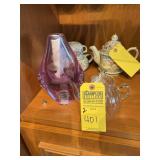 ASSORTED PIECES - BOHEMIAN VASE / GLASS TEAPOT