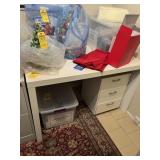 PIECES - WHITE CABINET WITH 3 DRAWERS / TABLE
