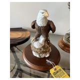 PORCELAIN FIGURINE WITH BASE - EAGLE WITH BABY
