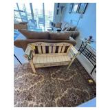 PAINTED BENCH WITH STORAGE