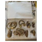 ASSORTED GOLD TONE JEWELRY - NECKLACES, BRACELETS,