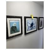 ASSORTED FRAMED & MATTED PICTURES - EAGLES