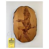 BURNT WOOD EAGLE WALL HANGING - SIGNED