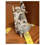 LLADRO FIGURINE - GIRL WITH FLOWERS & CHAIR