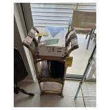 WICKER STAND WITH 3 SHELVES