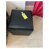 BLACK FOOT STOOL WITH STORAGE