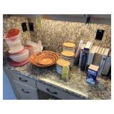ASSORTED ITEMS - CANISTERS, COOKBOOKS, NETI POT KI