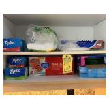 ASSORTED ITEMS - NAPKINS, ZIPLOC BAGS, ETC (CONTEN
