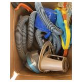 LOT ASSORTED POOL SUPPLIES - HOSE, SCOOP BAG, ETC