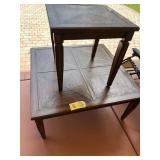 SQUARE METAL PATIO TABLES - 1- SMALL / 1- LARGE