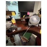 WOOD L-SHAPE DESK WITH 2 DRAWERS