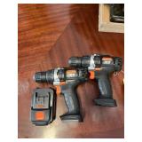 WARRIOR ITEMS - 2- 18V DRILLS / 1- BATTERY