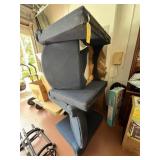 BLUE FABRIC ARM CHAIRS