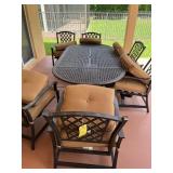 PATIO TABLE WITH 6 CHAIRS WITH CUSHIONS