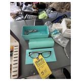 PAIR TIFFANY GLASSES WITH CASE & BOX