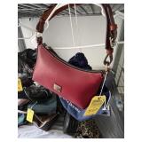 DOONEY & BOURKE SMALL PURSE - RED WITH BROWN ACCEN