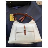 DOONEY & BOURKE PURSE - WHITE WITH TAN ACCENTS