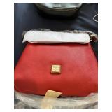 DOONEY & BOURKE PURSE - TWIST STRAP HOBO - RED WIT