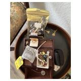 ASSORTED JEWELRY WITH JEWELRY BOX - NECKLACES, BRA