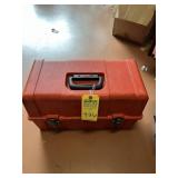 CONTICO RED TOOL BOX WITH CONTENTS - MEASURING TAP