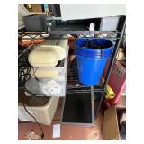 ASSORTED ITEMS - MONITOR / BUCKET COMPUTER CABLES,