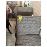 OVERSIZED WOOD FRAME ARM CHAIRS WITH GEOMETRIC PAT