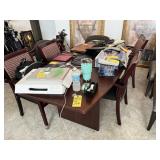 WOOD-LOOK TABLE WITH 4 ARM CHAIRS
