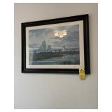 FRAMED & MATTED PICTURE - SEA SIDE - SIGNED