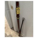 ASSORTED ITEMS - WOOD SWORD / METAL BASEBALL BAT