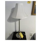 SILVER STICK TABLE LAMPS WITH SHADES