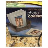 SET OF 4 GLASS PHOTO COASTERS (NEW IN BOX)