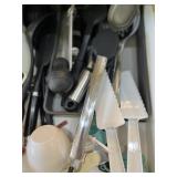 DRAWER CONTENTS - SERVING PIECES, MEASURING CUPS,
