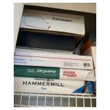 LOT ASSORTED ITEMS - FACE SHIELDS, PAPER, ENVELOPE