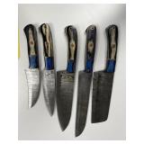 ASSORTED CHEF KNIVES - CUSTOM HANDMADE DAMASCUS ST